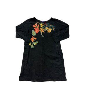 Sana Safinaz Womens Floral Embroidered Black Dress X-Large #6396